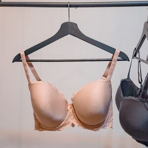 VS Nude Laced Lined Demi Bra Victoria Secret